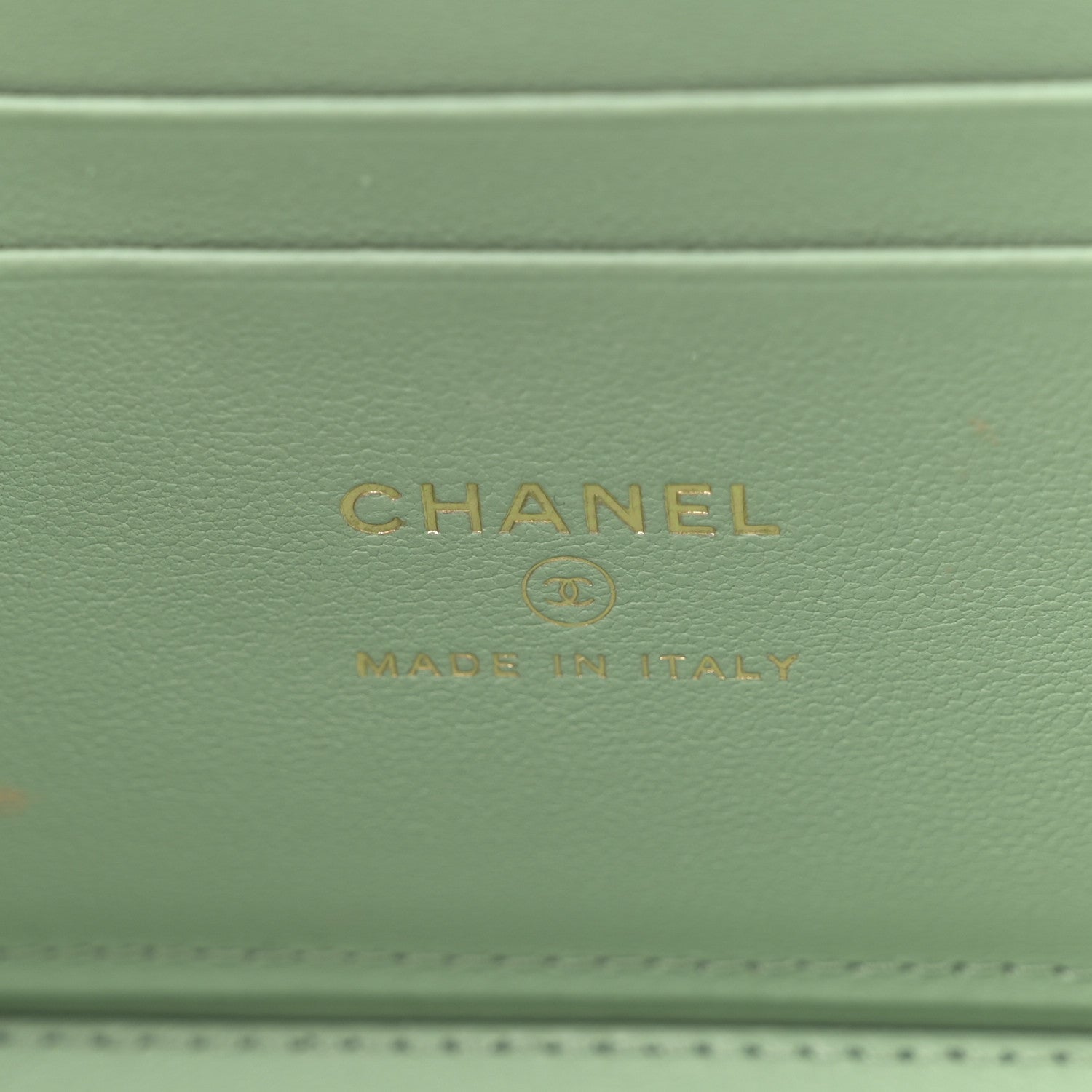 Chanel Lambskin Quilted Small Top Handle Vanity Case With Chain Lilac Light Green 6 of 14
