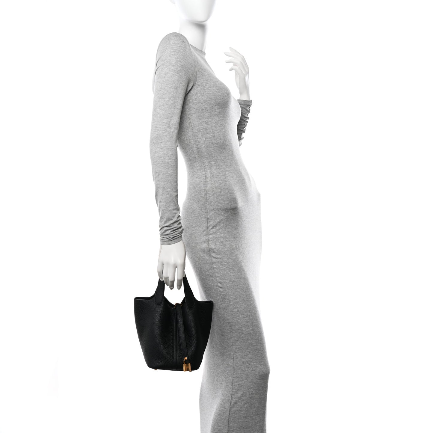 Taurillon Clemence Picotin Lock 18 PM Black