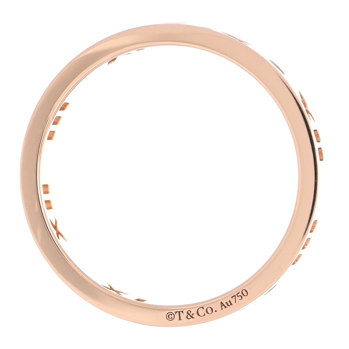 18K Rose Gold Diamond Atlas Pierced Ring 51 5.75