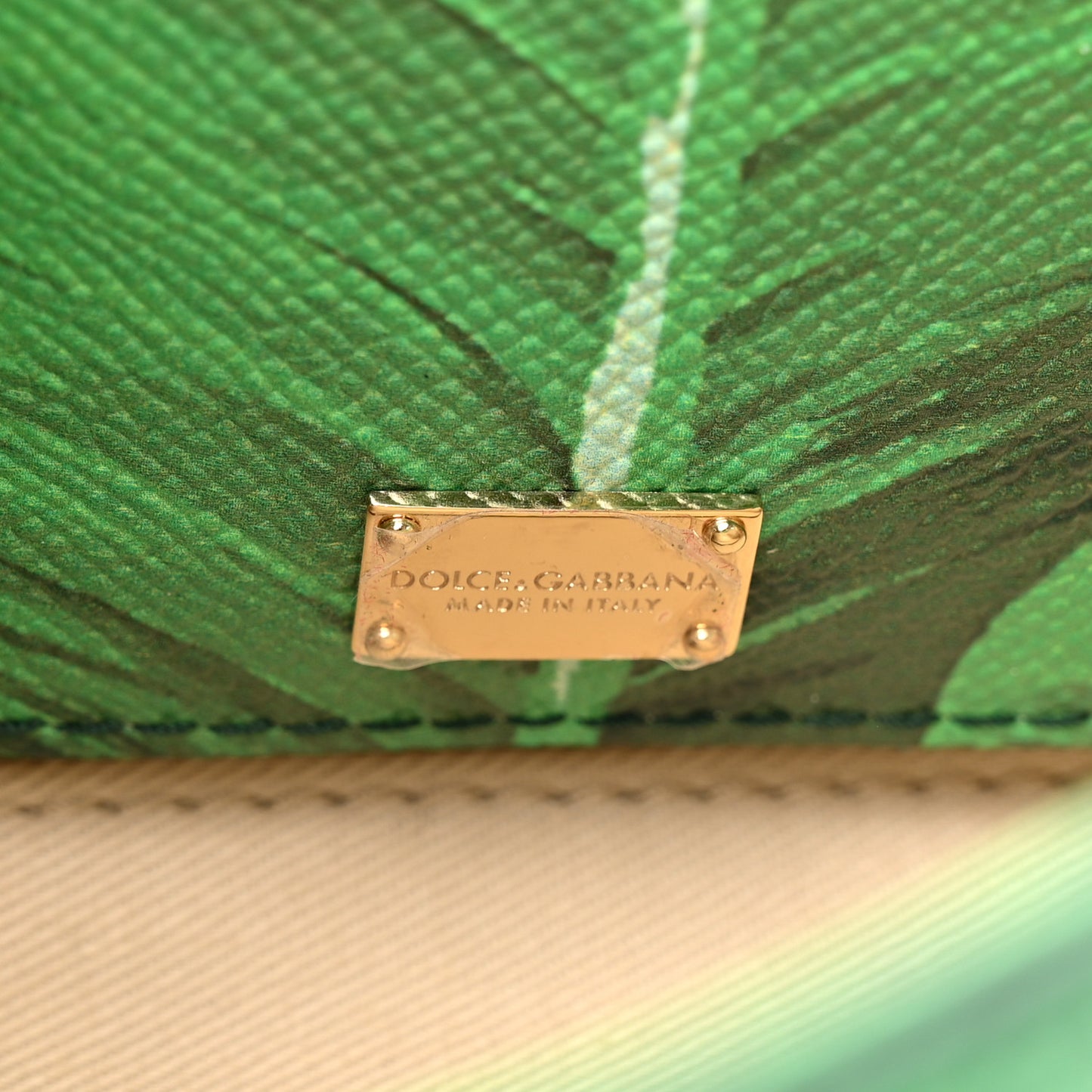 Dauphine Banana Leaf Print Small Miss Sicily Satchel Green White