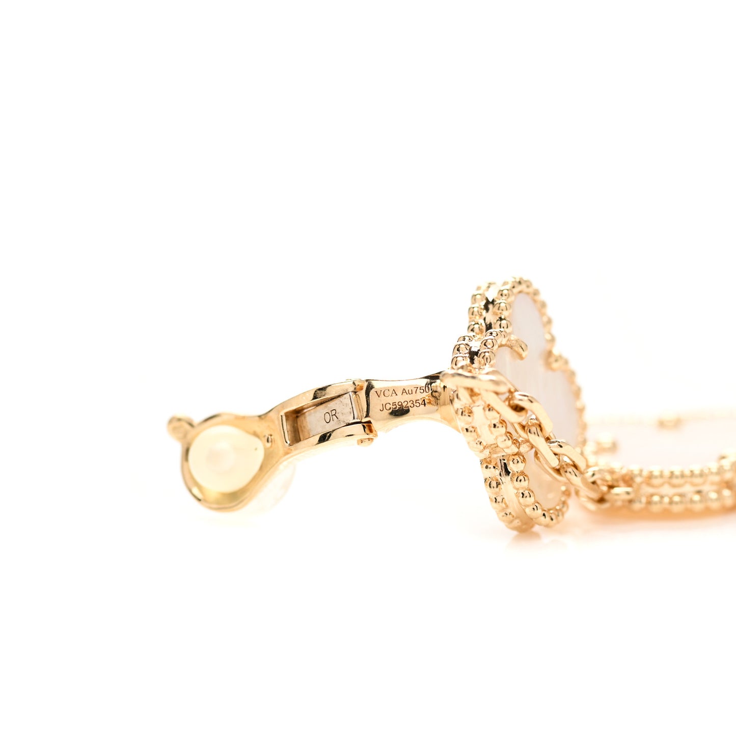 18K Yellow Gold Mother of Pearl 2 Motifs Magic Alhambra Earrings