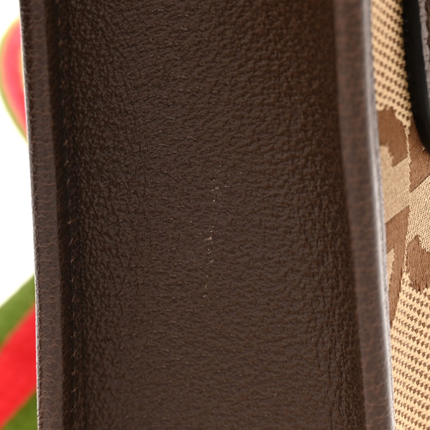 Monogram Jumbo GG Textured Dollar Calfskin Web Mini Vertical Tote Camel Ebony New Acero
