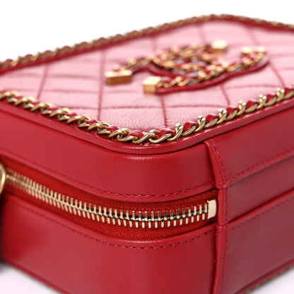 Chanel Goatskin Quilted Small CC Filigree Vanity Case Red 7 of 17