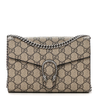 Gucci GG Supreme Monogram Mini Dionysus Chain Wallet Beige Vulcanic Red 1 of 12