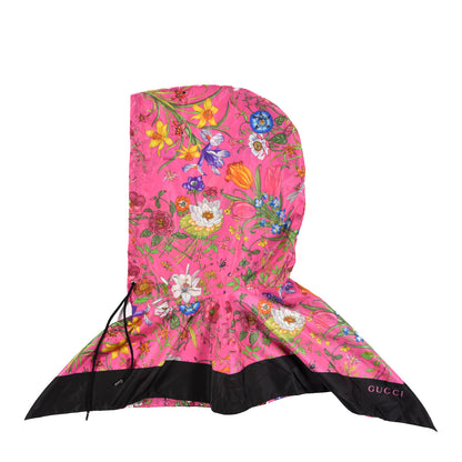 Gucci Silk Nylon Flora Rain Hood Pink 3 of 5