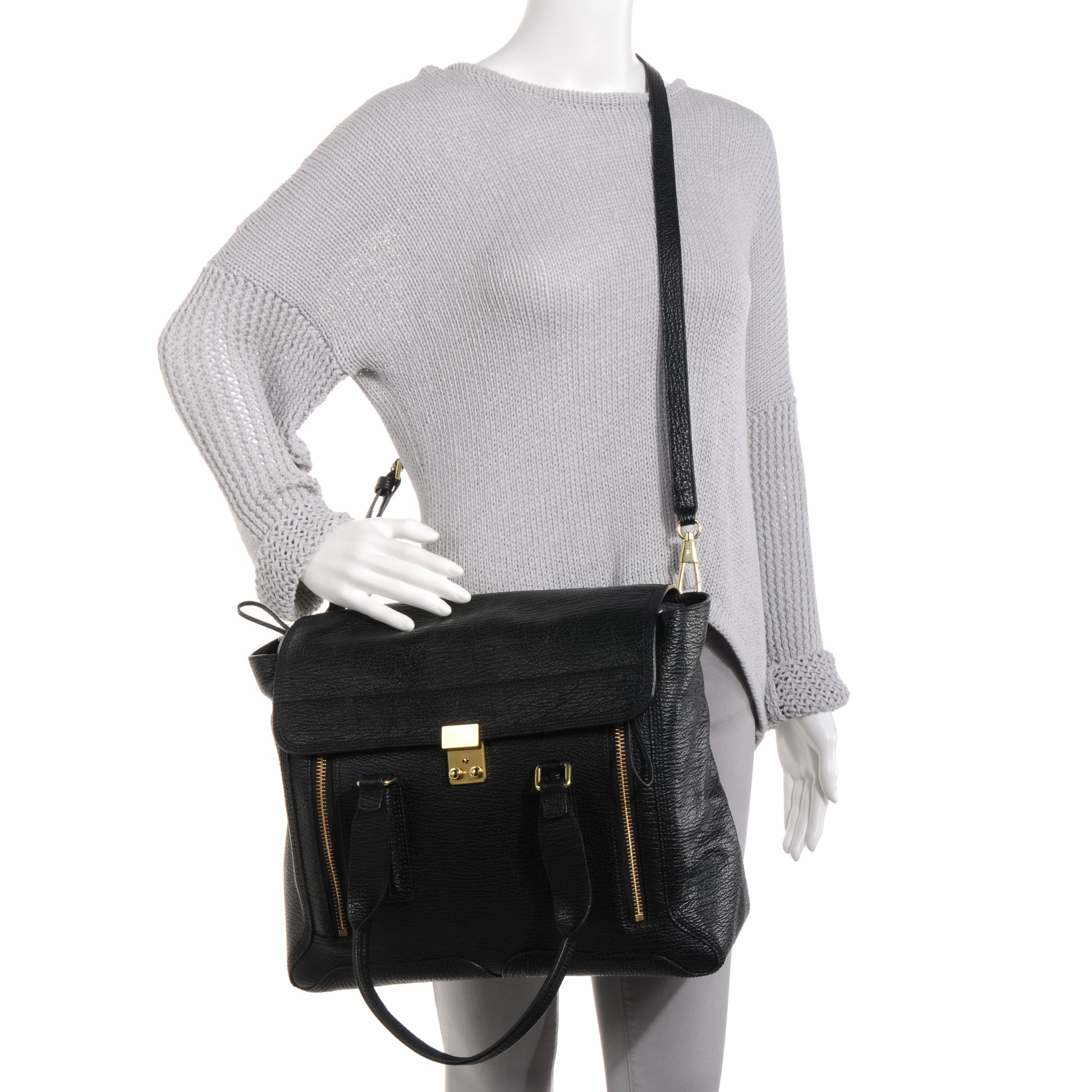 3.1 Phillip Lim 3.1 Large Pashli Satchel Black 2 of 12