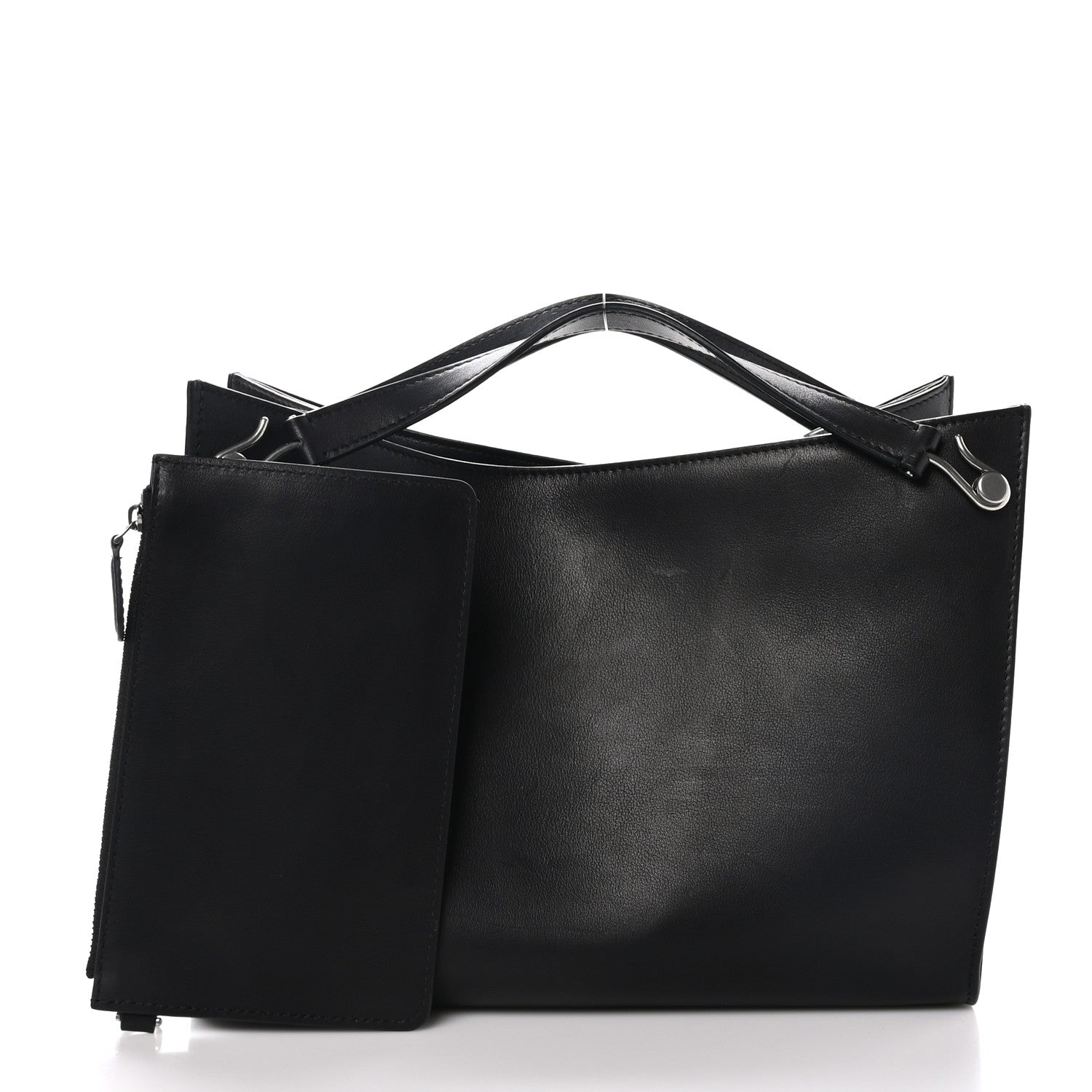 The Row Polished Saddle Calfskin Small Alexia Bag Black 3 of 10