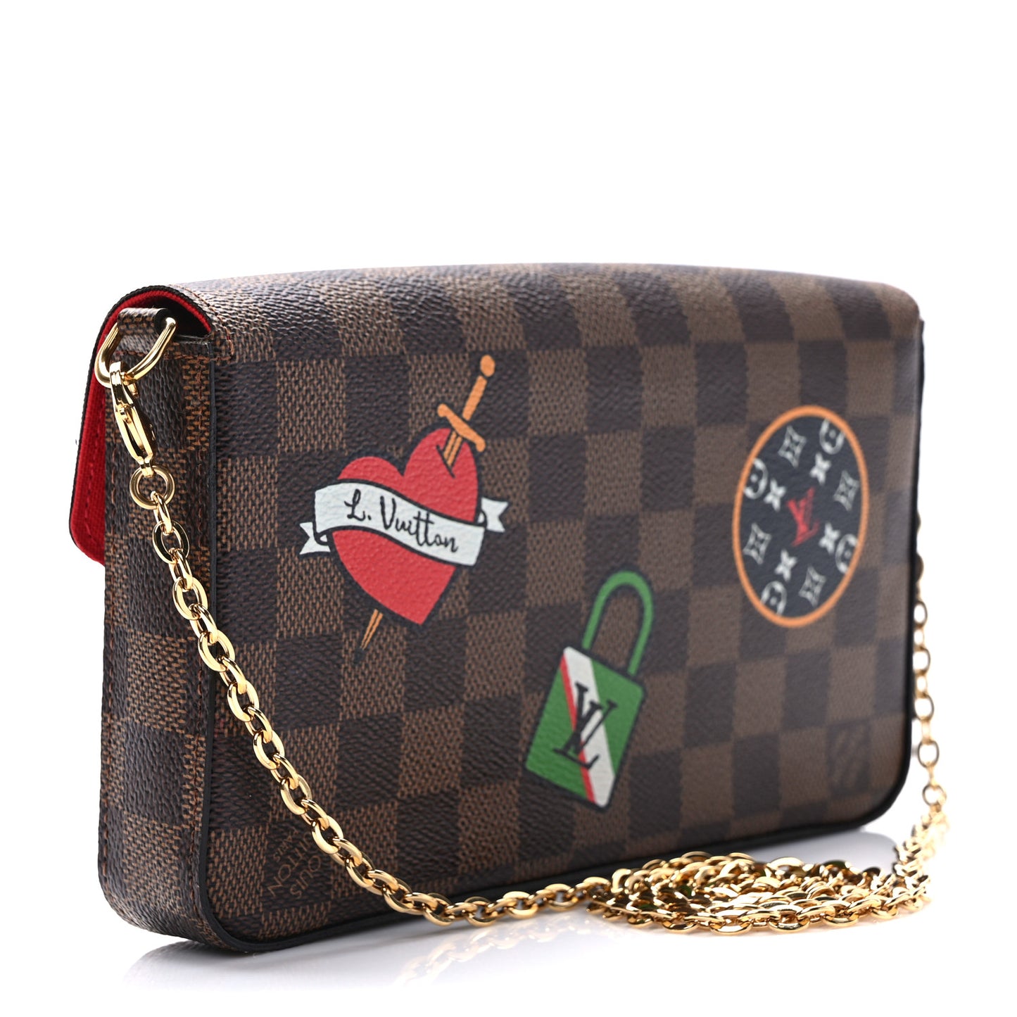 Damier Ebene LV Stories Pochette Felicie Chain Wallet