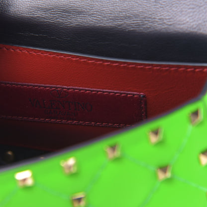 Valentino Garavani Calfskin Mini Rockstud Spike Shoulder Bag Fluo Green 6 of 9