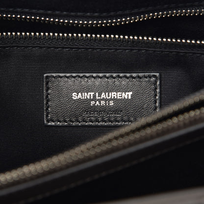 Saint Laurent Calfskin Y Quilted Monogram Large Loulou Chain Satchel Earth 7 of 11