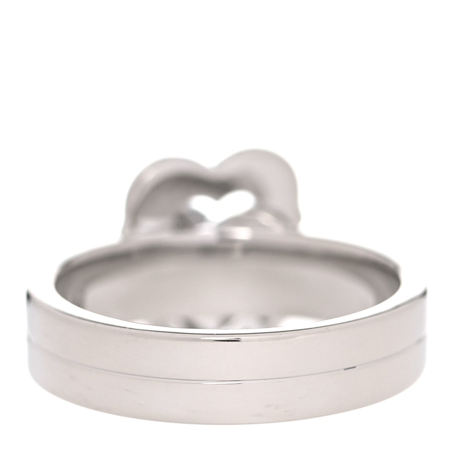 18K White Gold Diamond Double Heart Ring 51 5.75