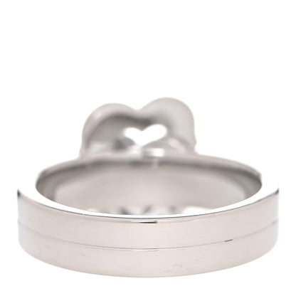 Cartier 18K White Gold Diamond Double Heart Ring 51 5.75 3 of 5