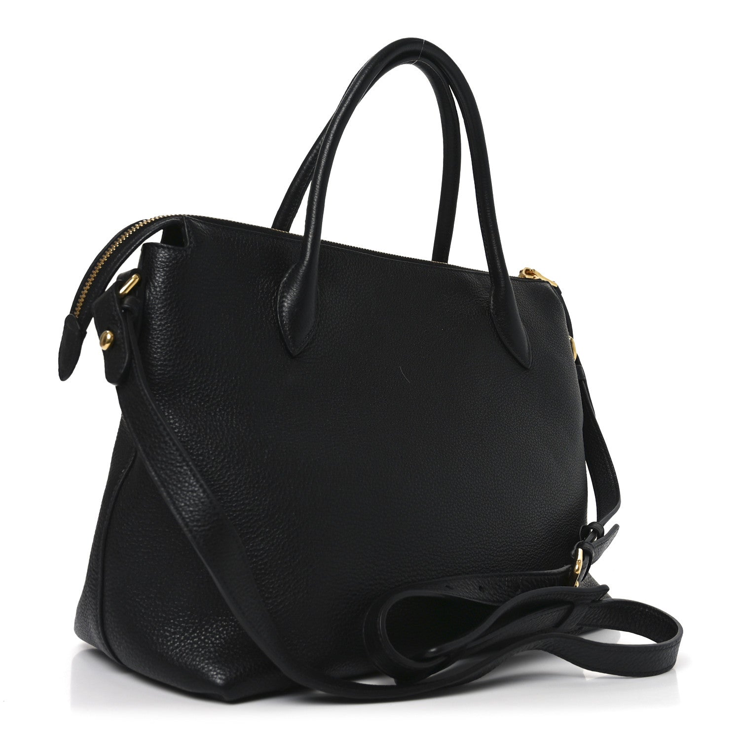 Prada Vitello Daino Tote Black 3 of 9