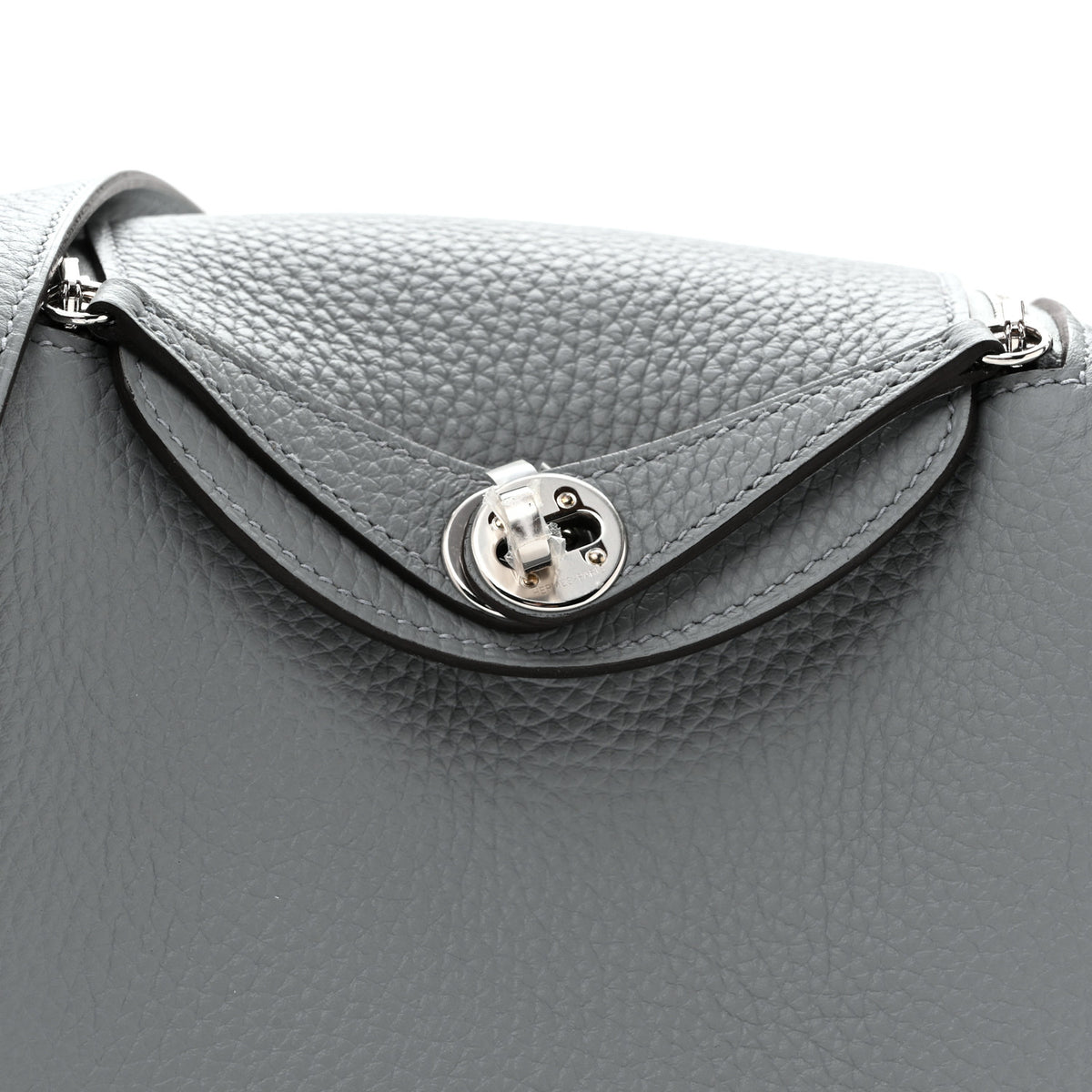 Hermes Taurillon Clemence Mini Lindy 20 Gris Pantin 8 of 11