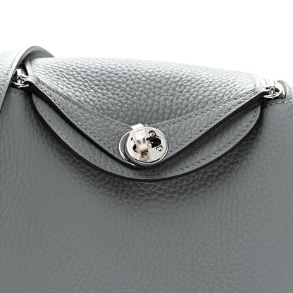 Hermes Taurillon Clemence Mini Lindy 20 Gris Pantin 8 of 11