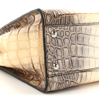 Fendi Shiny Crocodile Shiny Nappa Medium Peekaboo Iconic Satchel White Grey 10 of 10