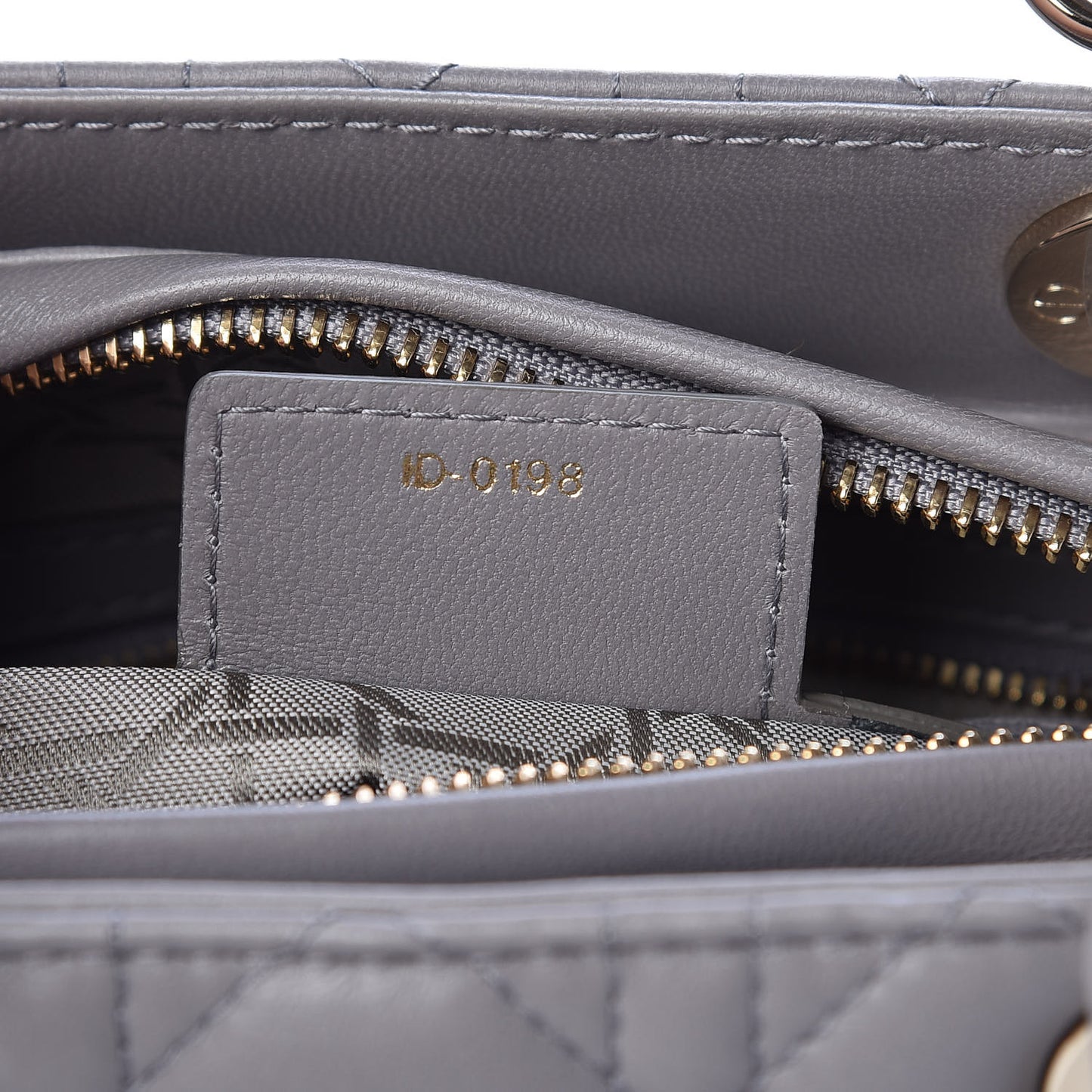 Lambskin Cannage Medium Lady Dior Grey