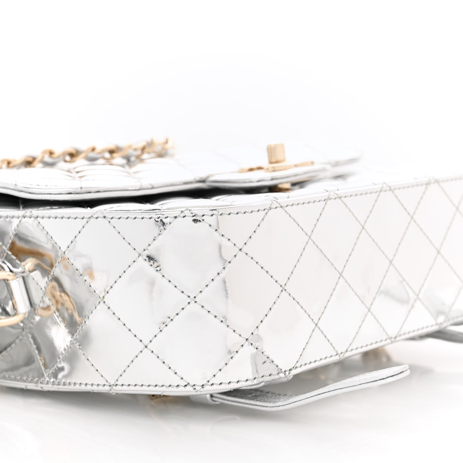 Chanel Mirror Calfskin Metallic Calfskin Quilted Hollywood Boulevard Backpack With Coin Purse Silver 10 of 10