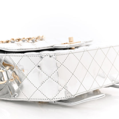 Chanel Mirror Calfskin Metallic Calfskin Quilted Hollywood Boulevard Backpack With Coin Purse Silver 10 of 10