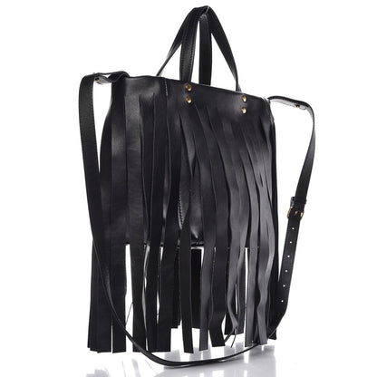 Balenciaga Calfskin XS Fringe Laundry Cabas Black 3 of 6