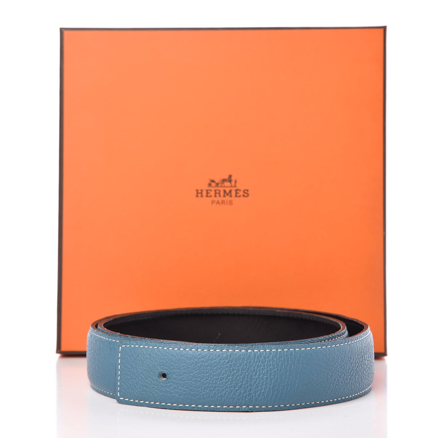 Togo Box 32mm Belt Strap 80 Blue Jean Black
