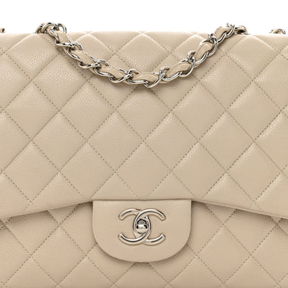Chanel Caviar Jumbo Single Flap Light Beige 5 of 13
