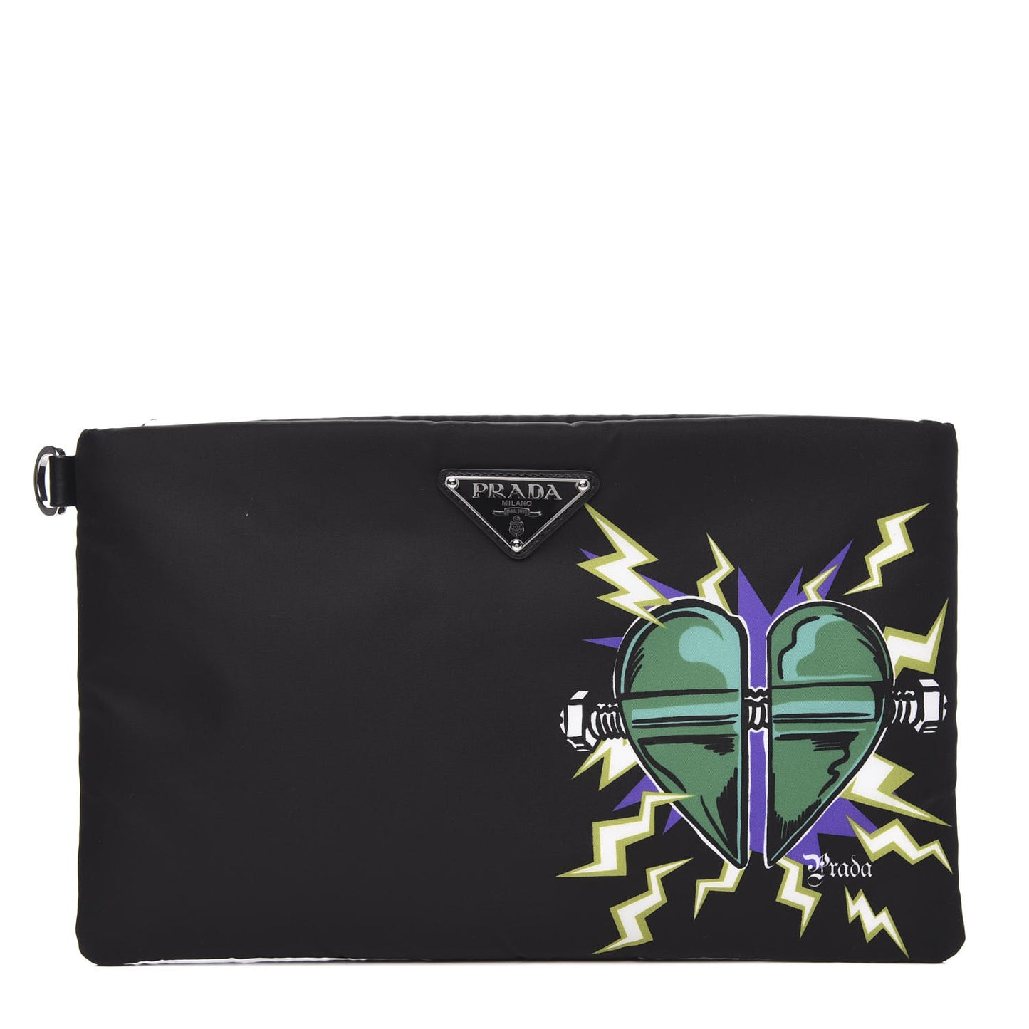 X UNIVERSAL STUDIOS Tessuto Nylon Frankenstein Heart Pouch Black Smeraldo