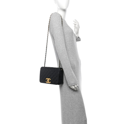 Chanel Lambskin Quilted XL CC Small Single Flap Black 2 of 16