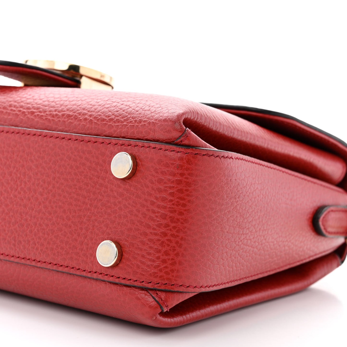 Dollar Calfskin Interlocking G Top Handle Shoulder Bag Red