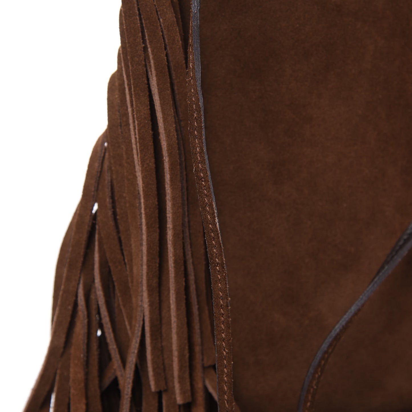 Suede Fringe Flat Anita Crossbody Bag Coffy Marrone