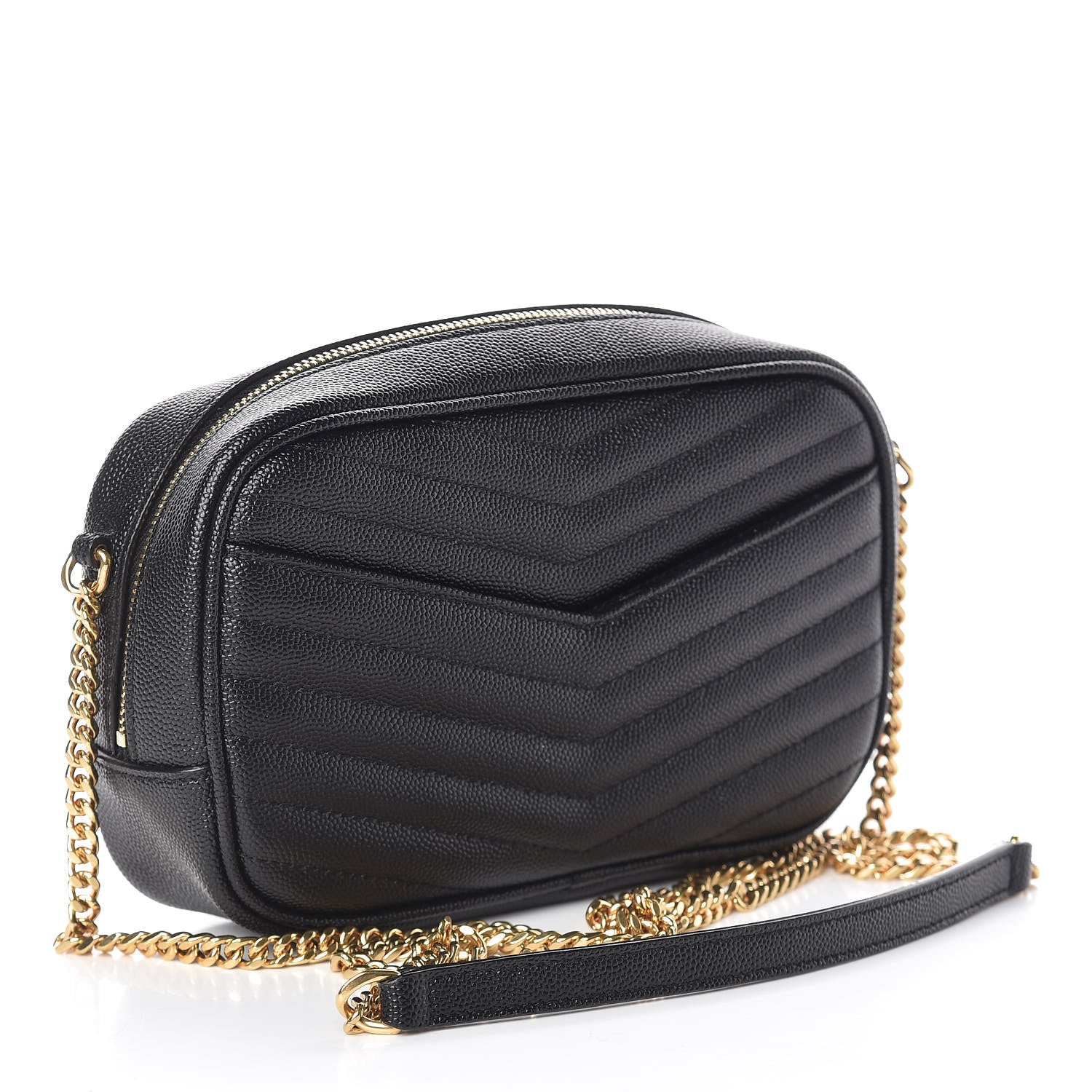 Saint Laurent Grain De Poudre Matelasse Monogram Mini Lou Camera Bag Black 3 of 10