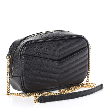 Saint Laurent Grain De Poudre Matelasse Monogram Mini Lou Camera Bag Black 3 of 10