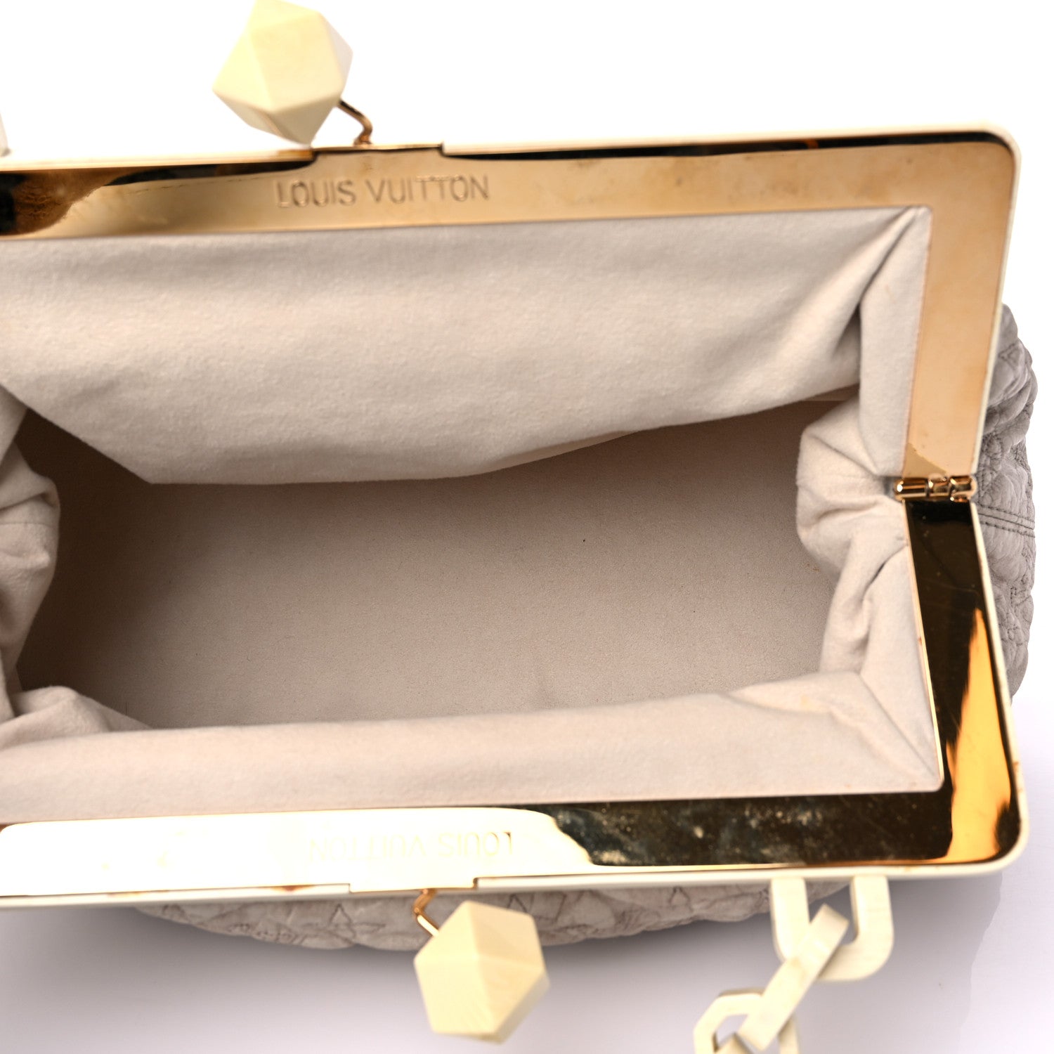 Louis Vuitton Lambskin Olympe Nimbus Cirrus Ecru 4 of 13