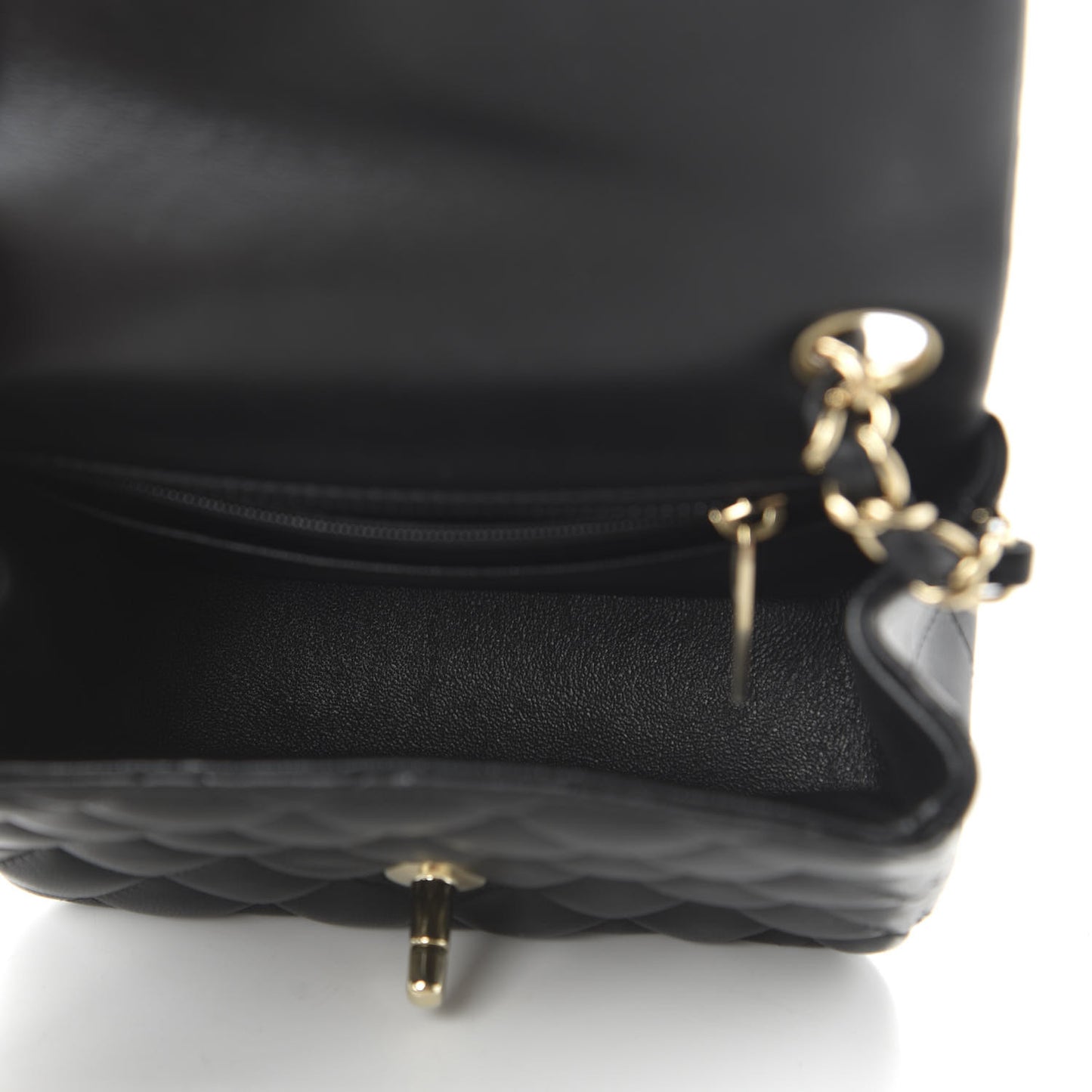 Lambskin Quilted Mini Square Flap Black
