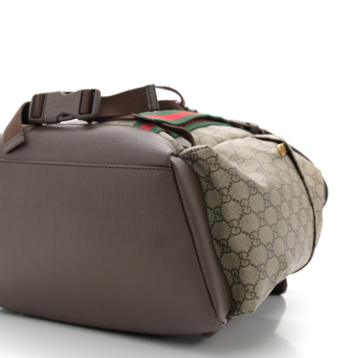 GG Supreme Monogram Web Skateboard Backpack Brown