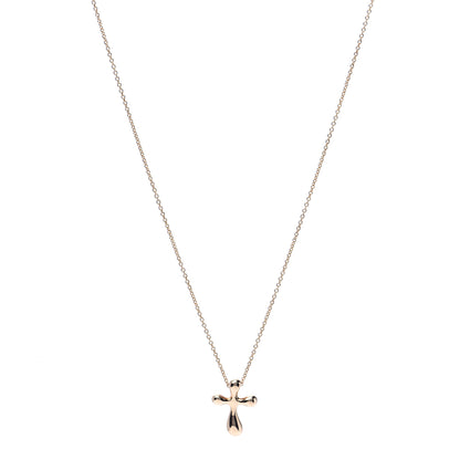 Tiffany 18K Yellow Gold 12mm Elsa Peretti Cross Pendant Necklace 1 of 5