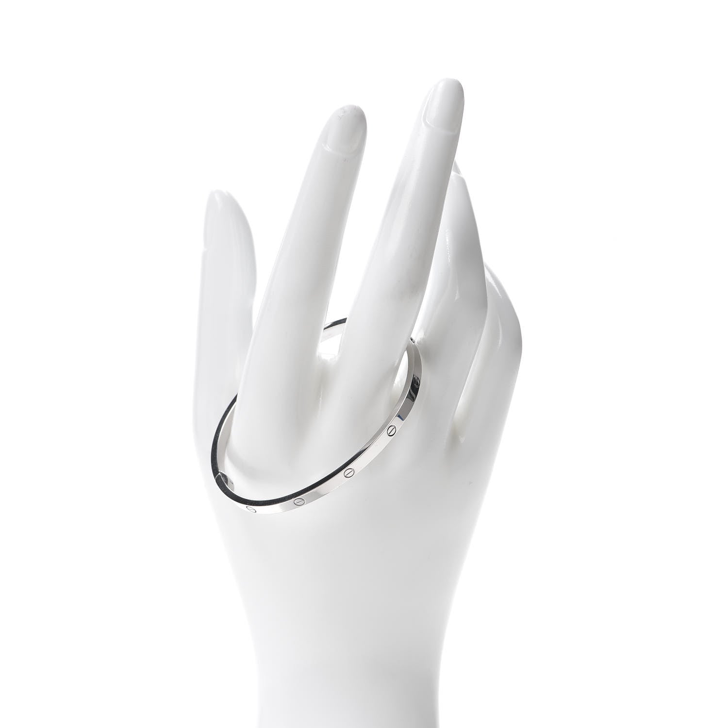 Cartier 18K White Gold Small LOVE Bracelet 17 2 of 6