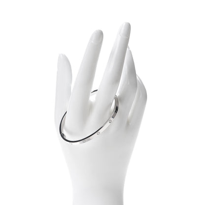 Cartier 18K White Gold Small LOVE Bracelet 17 2 of 6