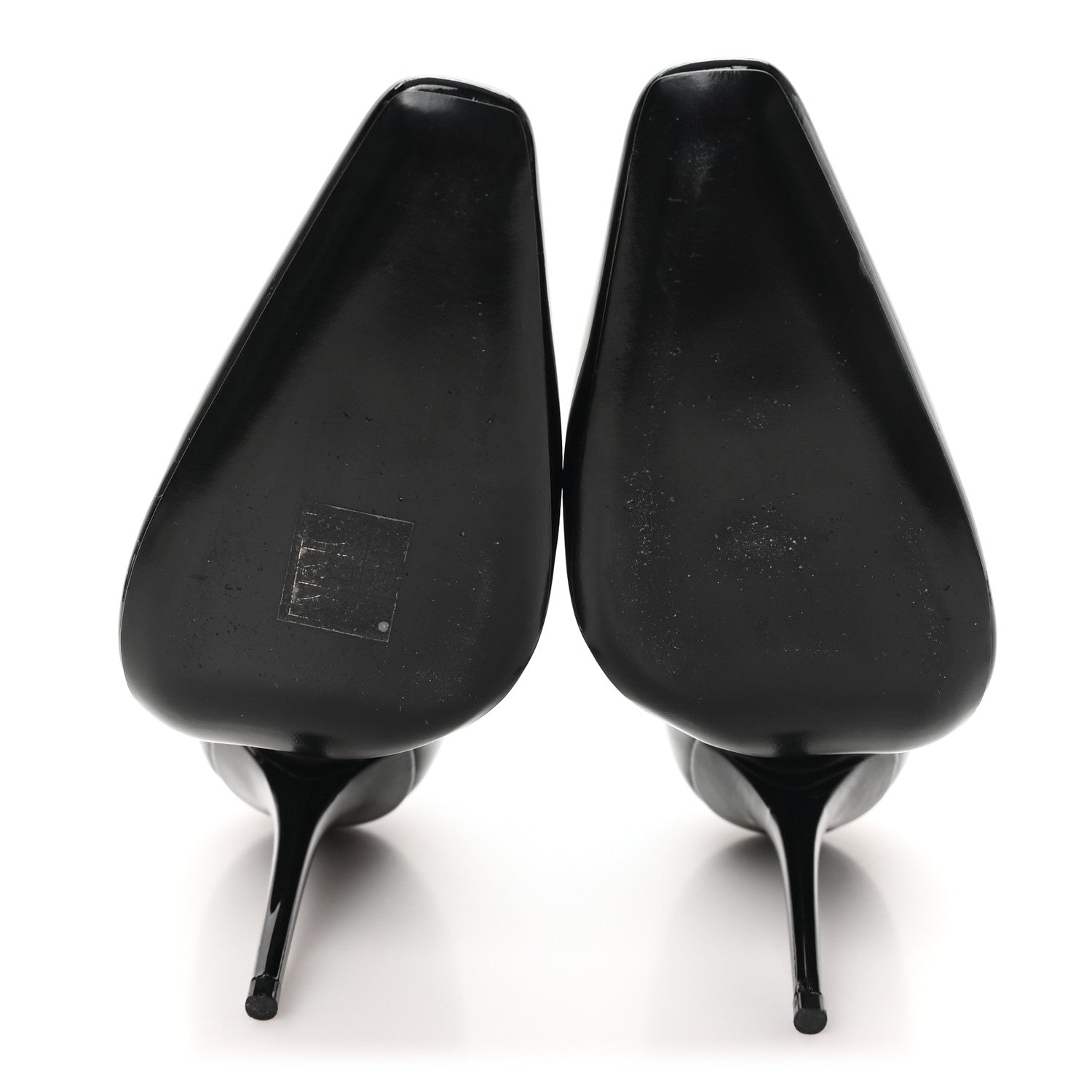 SAINT LAURENT ブラック ハイヒール 37 サンローラン ポインテッドトゥ ハイヒール パンプス 厚底 エナメル 37