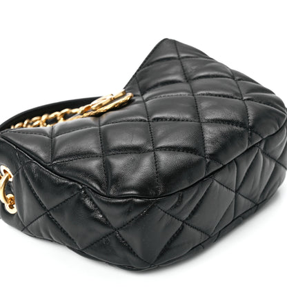 Chanel Lambskin Quilted Small Chain Hobo Black 10 of 11