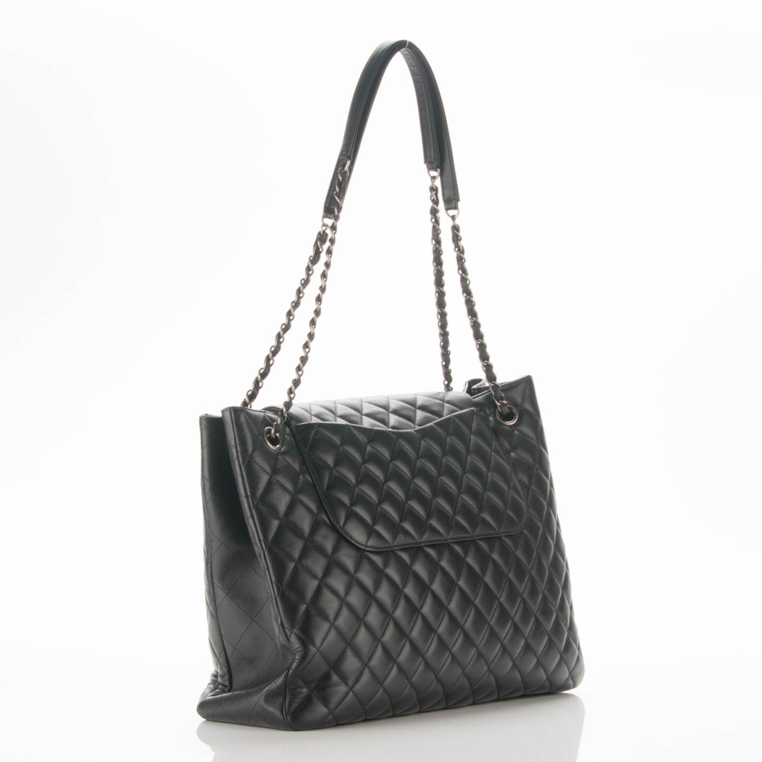 Chanel Calfskin Quilted Flap Tote Black 3 of 7
