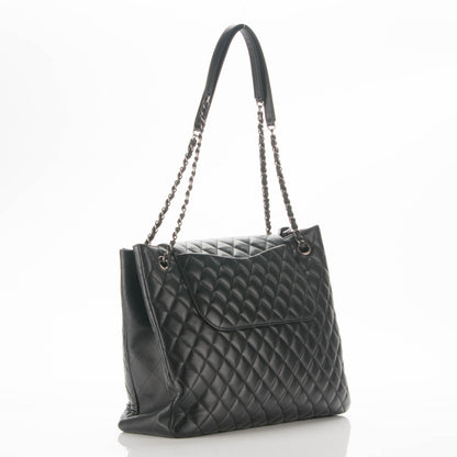 Chanel Calfskin Quilted Flap Tote Black 3 of 7