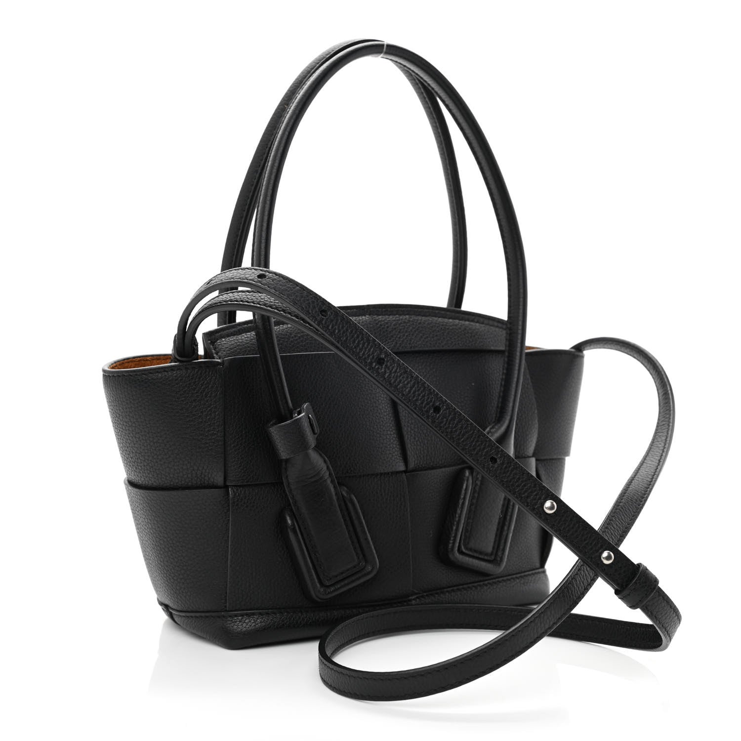 Bottega Veneta Grained Calfskin Mini Maxi Intrecciato Arco 33 Black 3 of 11