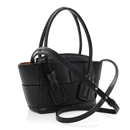 Bottega Veneta Grained Calfskin Mini Maxi Intrecciato Arco 33 Black 3 of 11