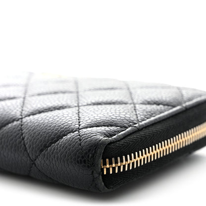 Chanel Caviar Quilted Large Gusset Zip Around Wallet Black 11 of 19