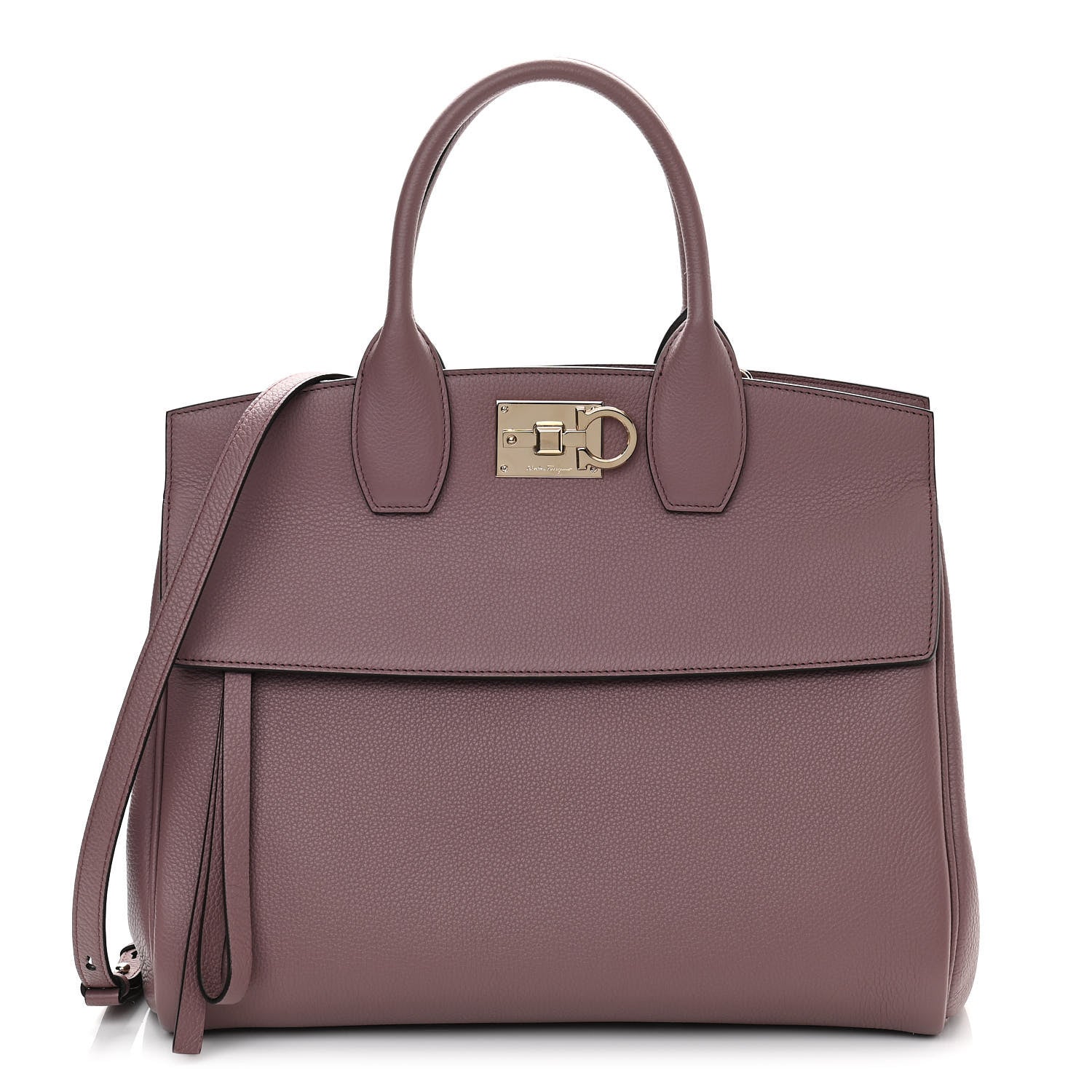 Salvatore Ferragamo Calfskin Large Studio Bag Caraway Seed 1 of 10