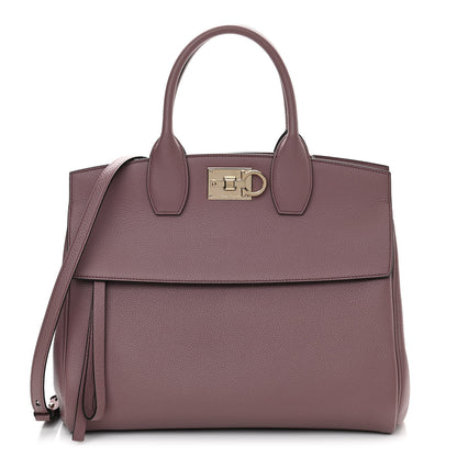 Salvatore Ferragamo Calfskin Large Studio Bag Caraway Seed 1 of 10
