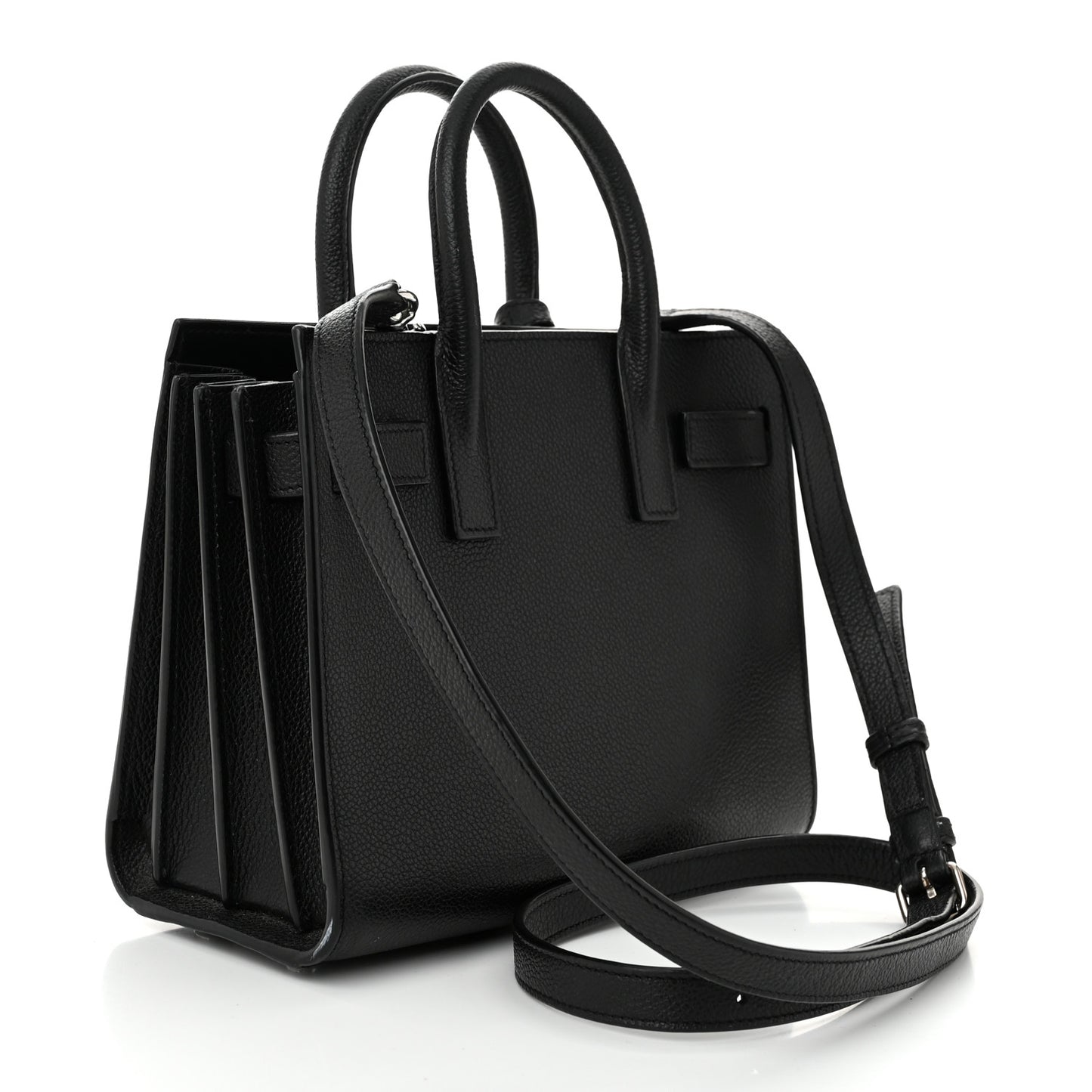 Grained Calfskin Nano Sac De Jour Black