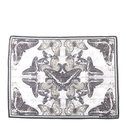 Alexander McQueen Cotton Silk Tattoo Butterfly Pareo Kaki Medium Grey 1 of 3