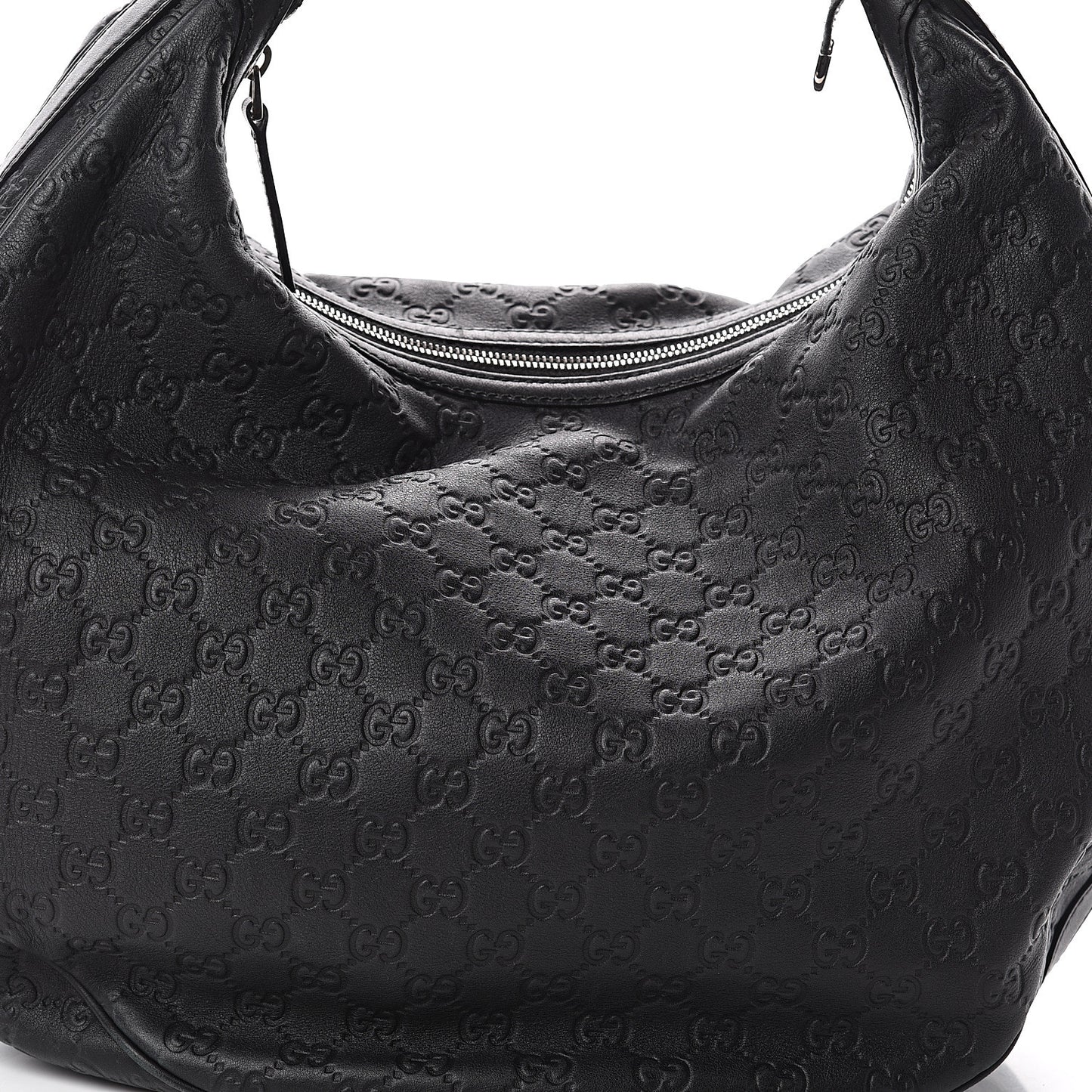Guccissima Large GG Twins Hobo Black